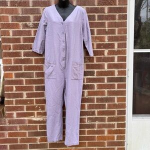 The Nines by HATCH Lavender Purple Cotton Rayon Maternity Jumpsuit Pockets Sz S